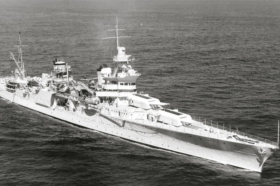 Fotografie USS Indianapolis v čase, keď nastúpila do vojny. 27. septembra 1939