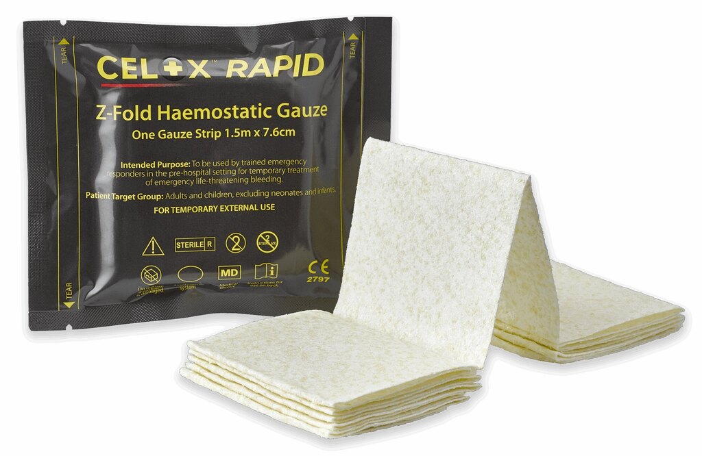 Hemostatická gáza Celox Rapid CELOX Medical® / 7,6 cm x 1,5 m