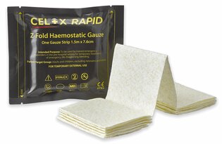 Hemostatická gáza Celox Rapid CELOX Medical® / 7,6 cm x 1,5 m