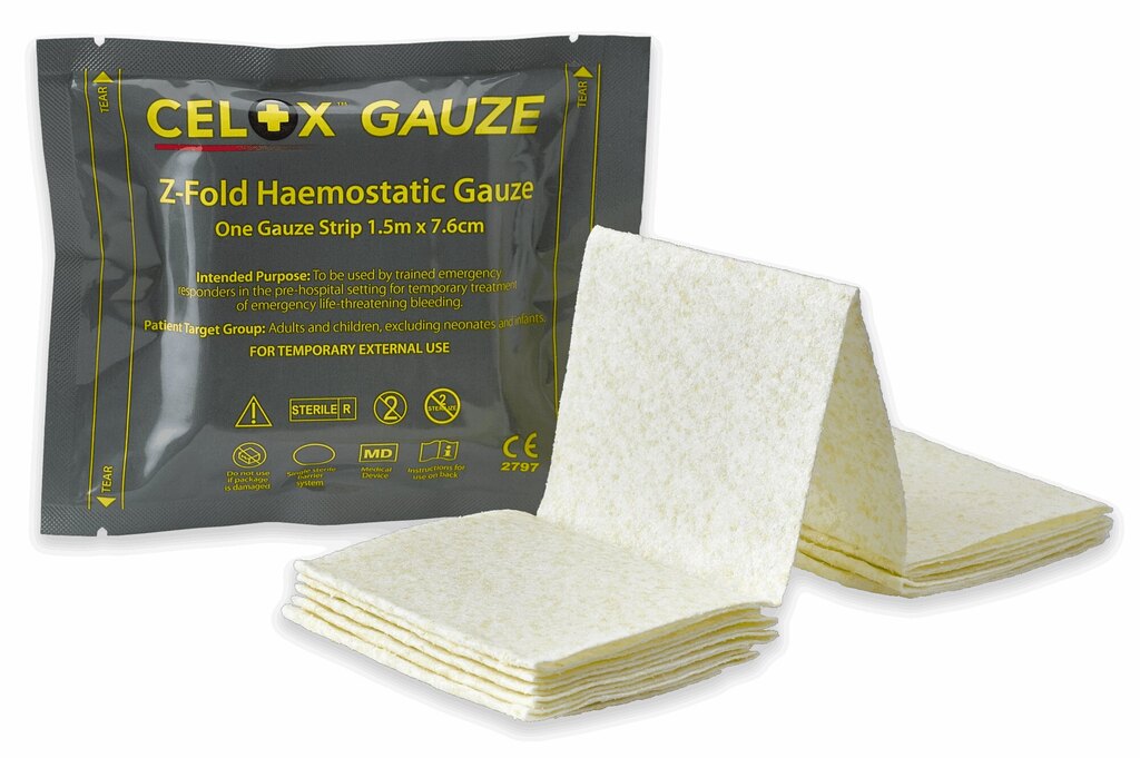 Hemostatická gáza Celox Z CELOX Medical® / 7,6 cm x 1,5 m